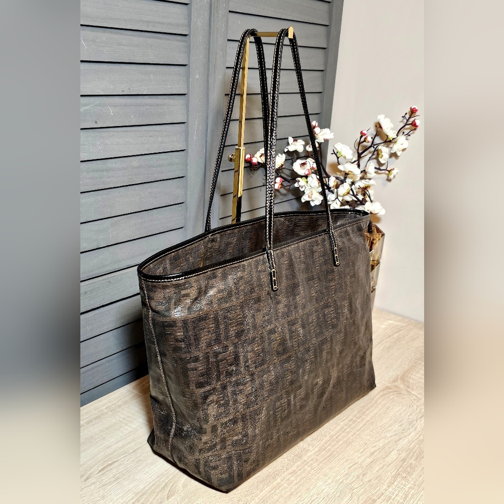Authentic FENDI Zucca Spalmati Coated Canvas Tote - Picture 16 of 16